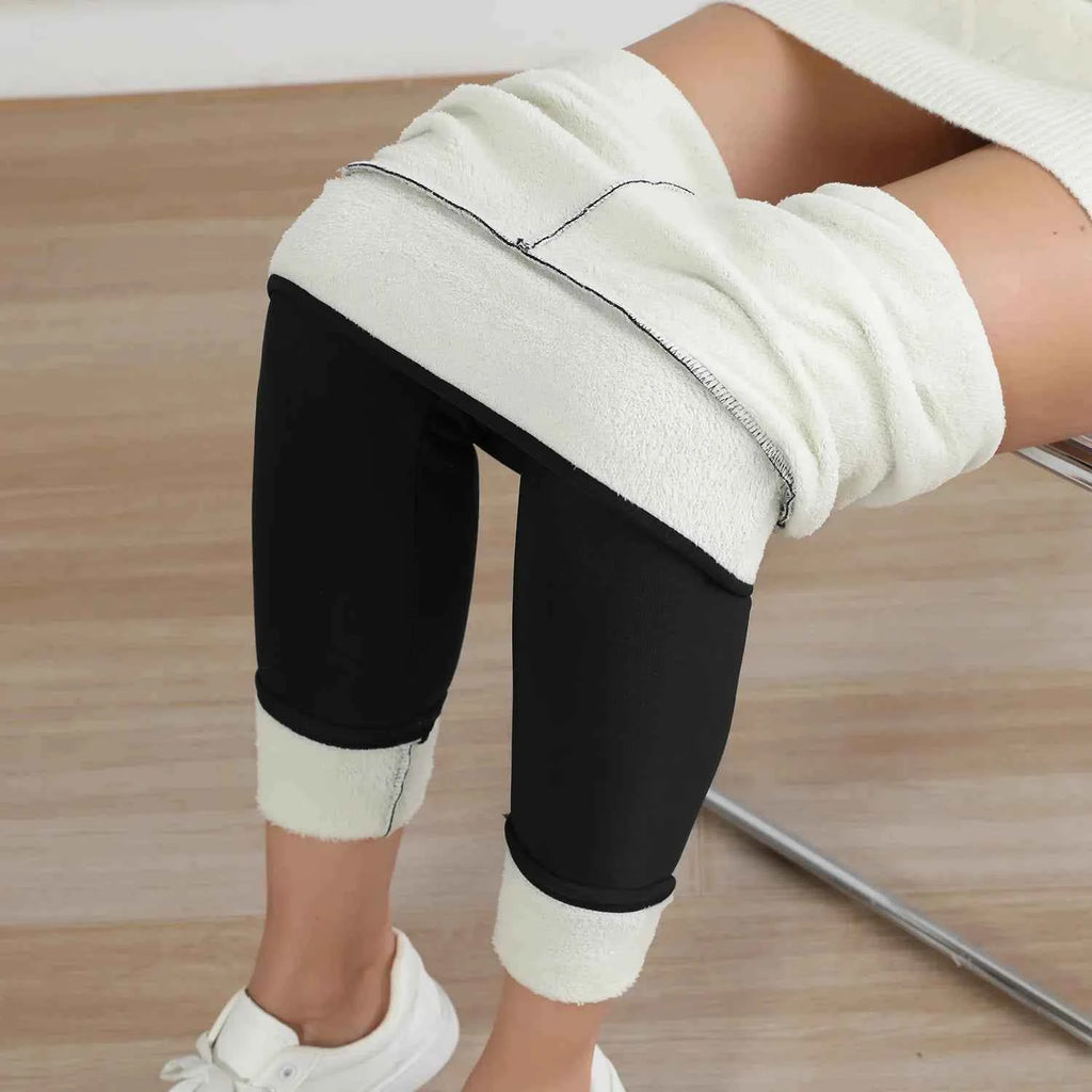 Autumn Winter Warm Fleece Women Leggings Velvet Thicken High Waist Tights Elastic Slim Solid Color Leggings Prevent Cold Tights