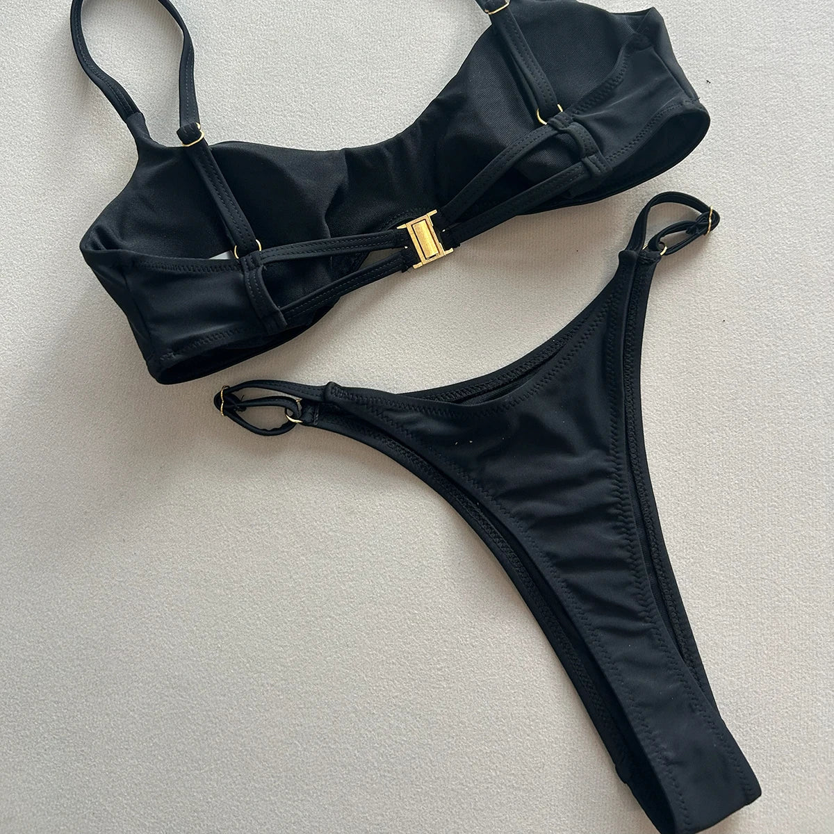 Push Up Bikinis 2025 Sexy Women Swimsuit Swimwear Female Bikini Set Black Biquini Bathing Suit Thong Swimming Suits Beachwear