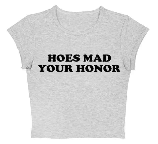 Aesthetic Vintage Y2k Style Clothes High Street Print Baby Tees Slim Crop Tops Streetwear Goth Short Sleeve Emo Girls Tops emo