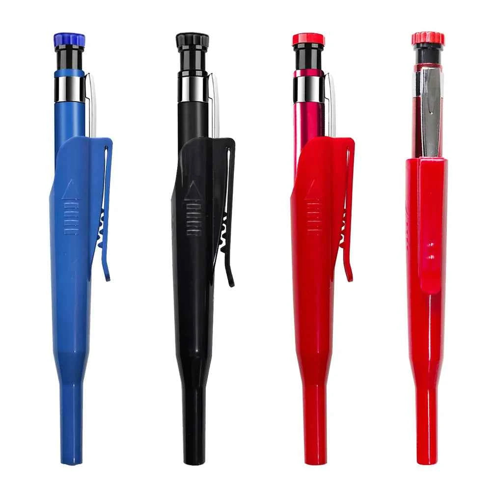 2.8mm Metal Solid Carpenter Mechanical Pencil With Holder Deep Hole Mechanical Marker Stand Pocket Clip Pencil Tool Woodworker