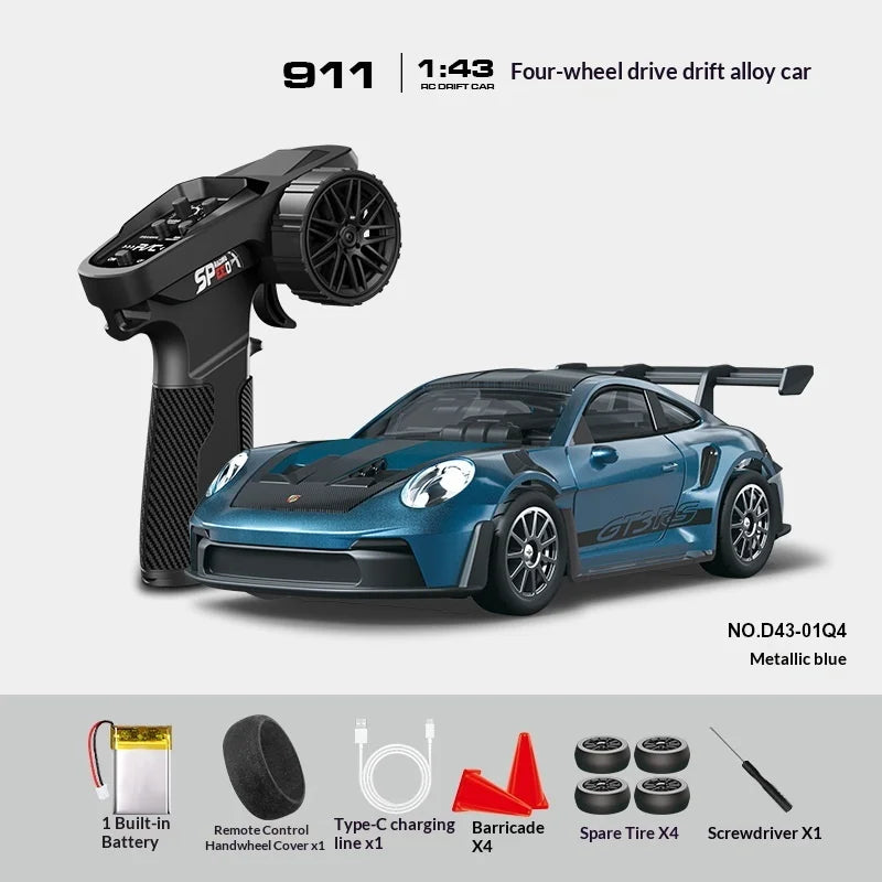 Mini Alloy RC Car 1:43 High-Speed Drifting Sports Car Boys Toy Four-Wheel Drive Simulation Race Car Remote Control Vehicle