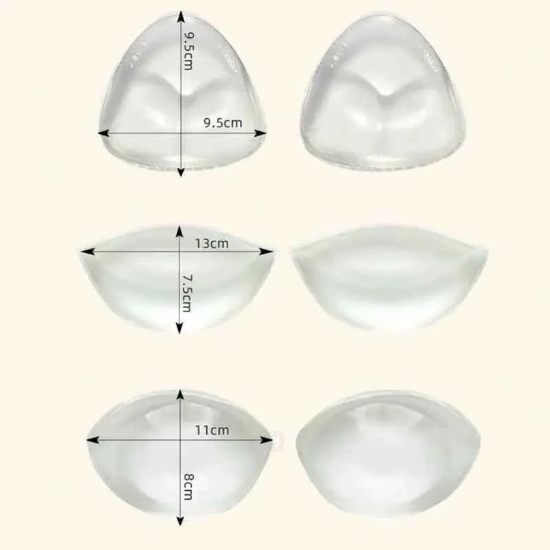 Bikini swimsuit chest pad insert, transparent, invisible, thick, cute silicone chest pad, waterproof, sweat proof
