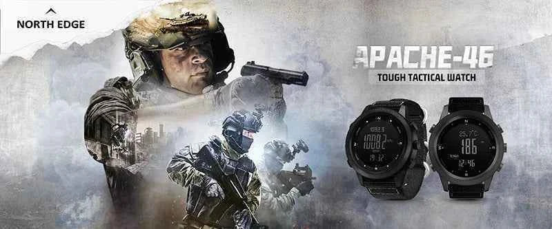 NORTH EDGE Men's sport Digital watch Hours Running Swimming Military Army watches Altimeter Barometer Compass waterproof 50m