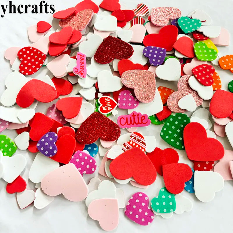100PCS Glitter Foam Stickers Assorted Shapes Self-Adhesive Craft Stickers for Kids DIY Scrapbooking Card Making Classroom Decor