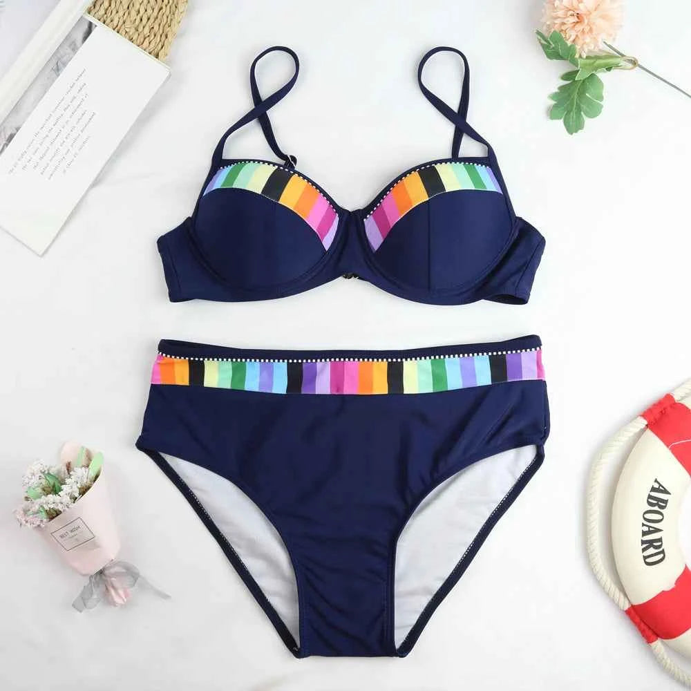 CPUTAN Vintage Bikini Set Push Up Biquini 2024 Two Piece Swimwear Women's Swimsuit Plus Size Brazilian Bathing Suit Beachwear