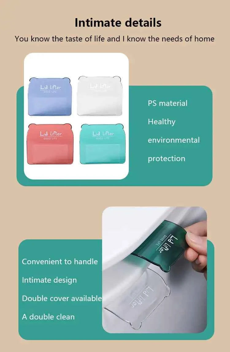 1 Pc Toilet Lid Lifting Device Light and Small PS Material to Lift the Toilet Lid Bathroom Supplies