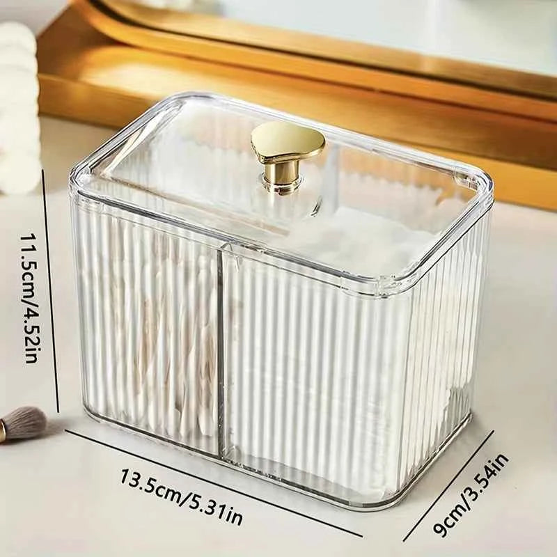 Acrylic Swabs Cosmetic Organizer Storage Box Desktop Dust-Proof Makeup Removal Cotton Lipstick Cosmetics Organization Holder