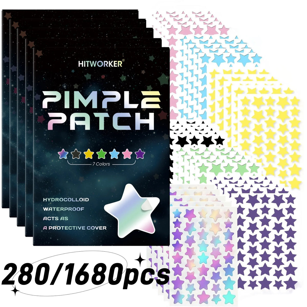Multi-Color Star Pimple Patches – Gentle Acne Concealers