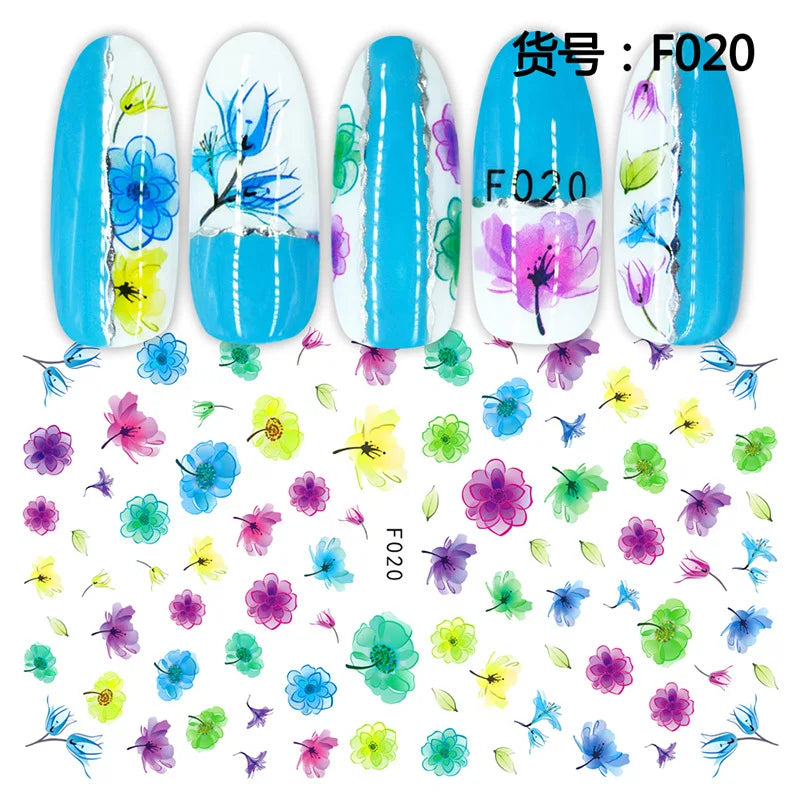 3D Dandelion Peach Blossom Maple Leaf Nail Sticker Nail Art Decoration Color Flower Nail Decal Nail Art Supplies Nail Parts