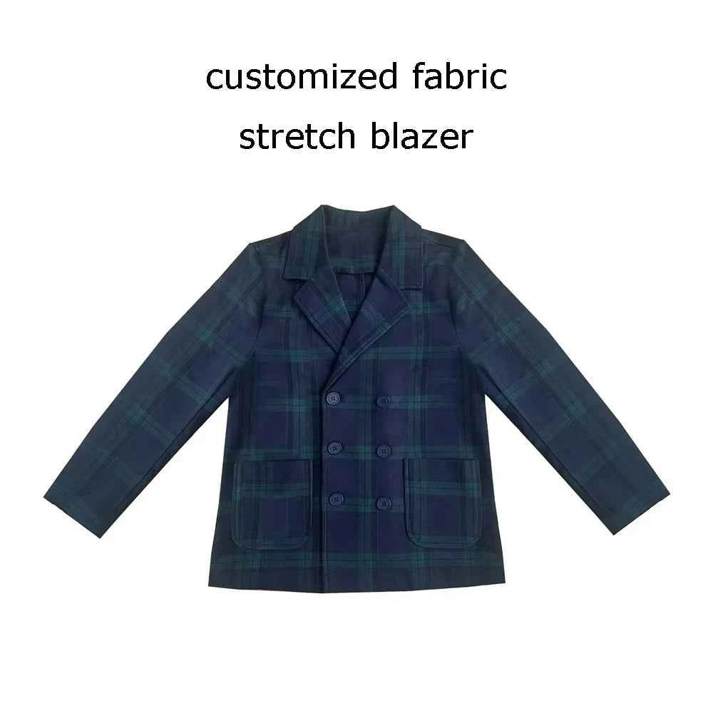 AS Navy Collection AW25 Girls Plaid Dress Two Color Patchwork Sweater Baby Romper Boys Blazer Pants Family Matching Clothing