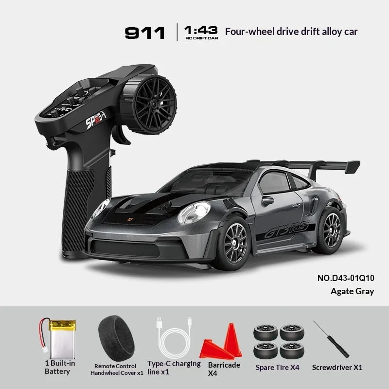 Mini Alloy RC Car 1:43 High-Speed Drifting Sports Car Boys Toy Four-Wheel Drive Simulation Race Car Remote Control Vehicle