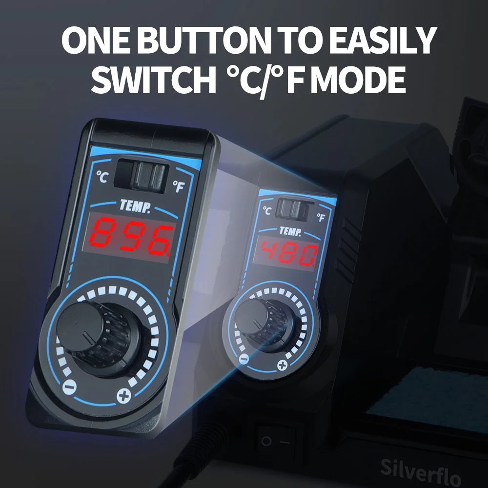 Silverflo 926LED-V Series Soldering Station Thermostatic Soldering Iron Station Welding Rework Station with Sleep Mode