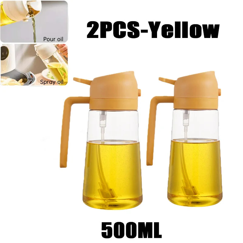 2in1 500ml Plastic Kitchen Oil Sprayer Spray Oil Olive Spray Bottle for Oil Dispenser BBQ Baking Roasting Picnic Kitchen Tool