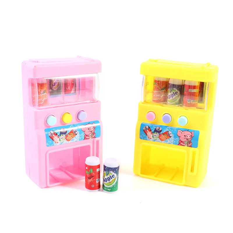 Kids Simulation Self-service Vending Machine with Mini Coins Drinks Play Toys