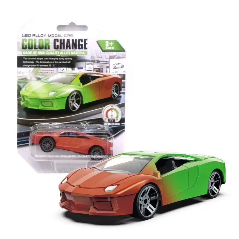 1:64 Temperature Sensitive Color Changing Magic Car Inertia Pull Back Alloy Racing Cars Crash-Resistant Toys Boy Birthday Gift