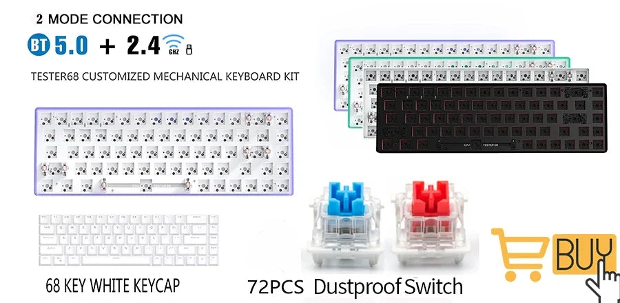 Outemu Switch for Mechanical Keyboard Black Blue Brown Red 3Pin Dustproof Linear Tactile Clicky Silent Compatible with MX Switch