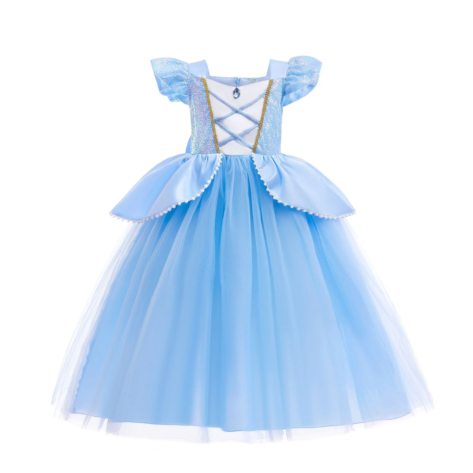 Kids Princess Cosplay Costume Girl Snow Queen Dress Halloween Carnival Clothes Cute Cosplay Evening Party Clothing for 2-10 Year