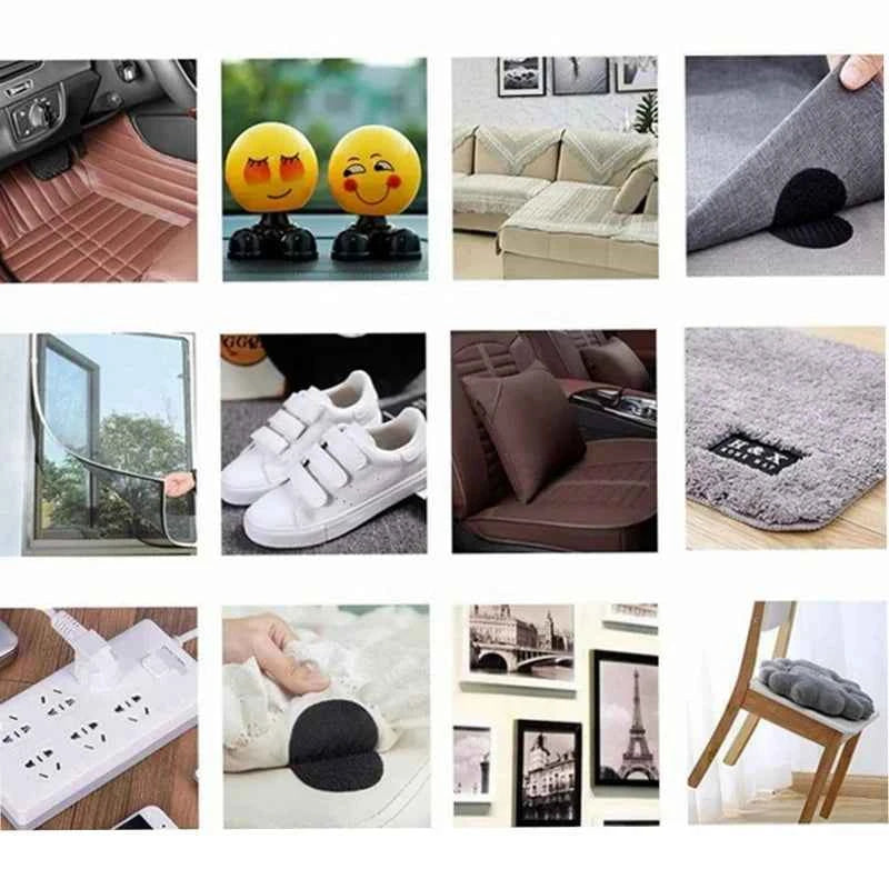10 Pairs of Strong Anti-curling Carpet Tape Non-slip Stickers Carpet Gripper Self-adhesive Double-sided Stickers