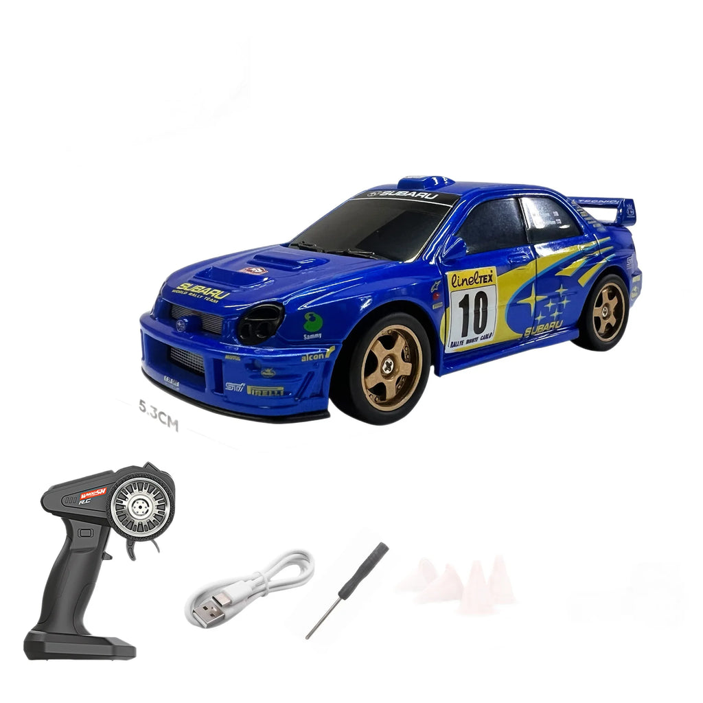 WHOOSH Licensed 1:43 Scale Mini RC Drift Car Full Proportional Remote Control Subaru WRC WRX STI Mazda RX7 Desktop Toy For Boys