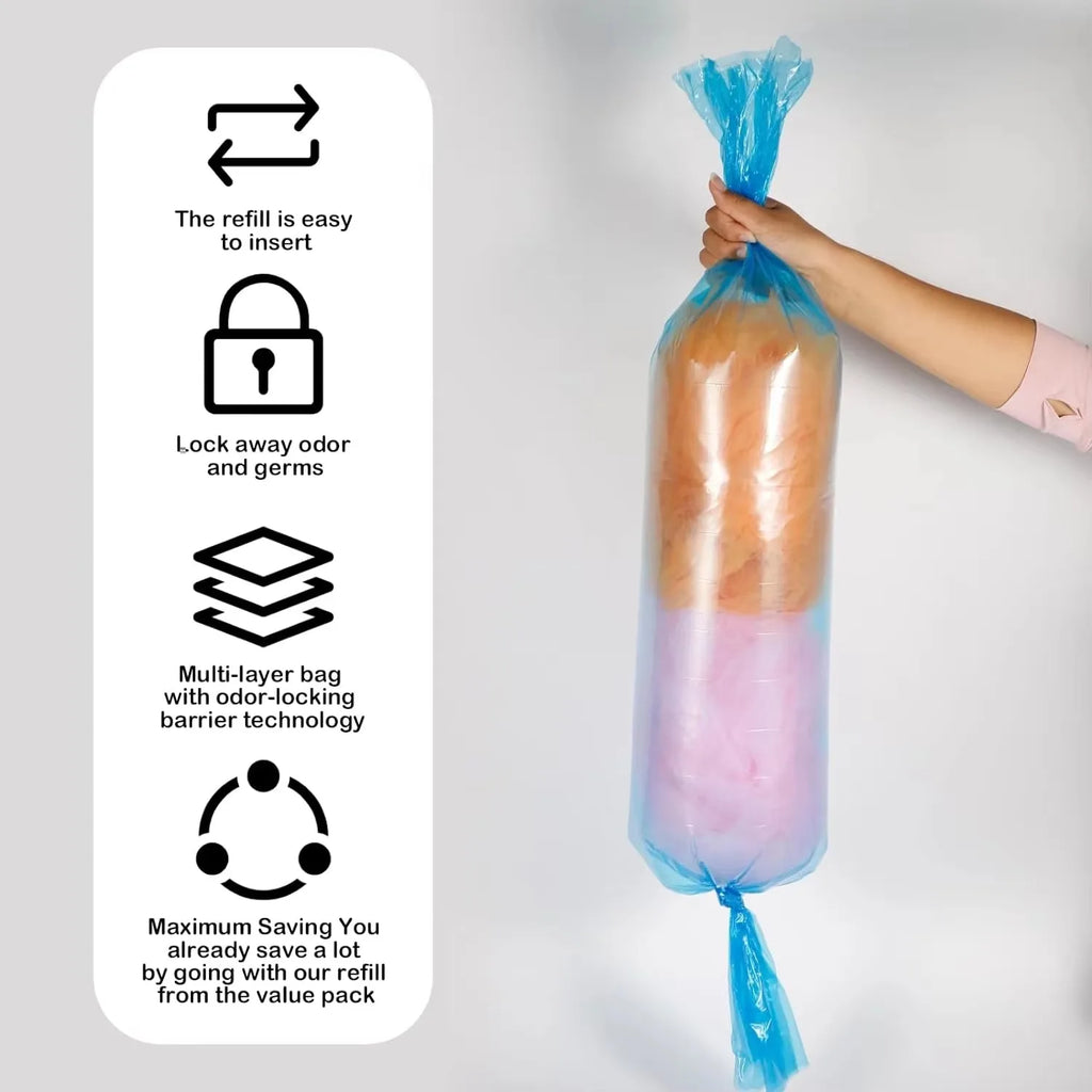 Scented Refill Bags for Tommee Tippee, Diaper Pail Refills for Genie for Angelcare, Nappy Pails Refill Bags for Munchkin