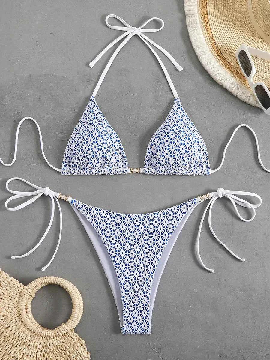 Sexy Micro Bikini 2025 Women Chain Swimsuit Female Swimwear Thong Bikinis Sets Brazilian Bathing Suit Beach Wear Lace Up Biquini