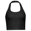 Women's Sexy Spice Hanging Neck Backless Small Suspenders Slim Short Neckline Solid Color Threaded Peplum Short Tops