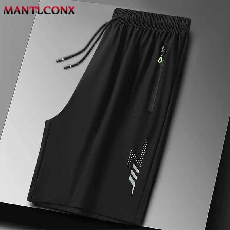 Summer Men's Shorts Cool Sportswear Running Sport Shorts Casual Bottoms Gym Fitness Training Jogging Short Pants Men Black Gray