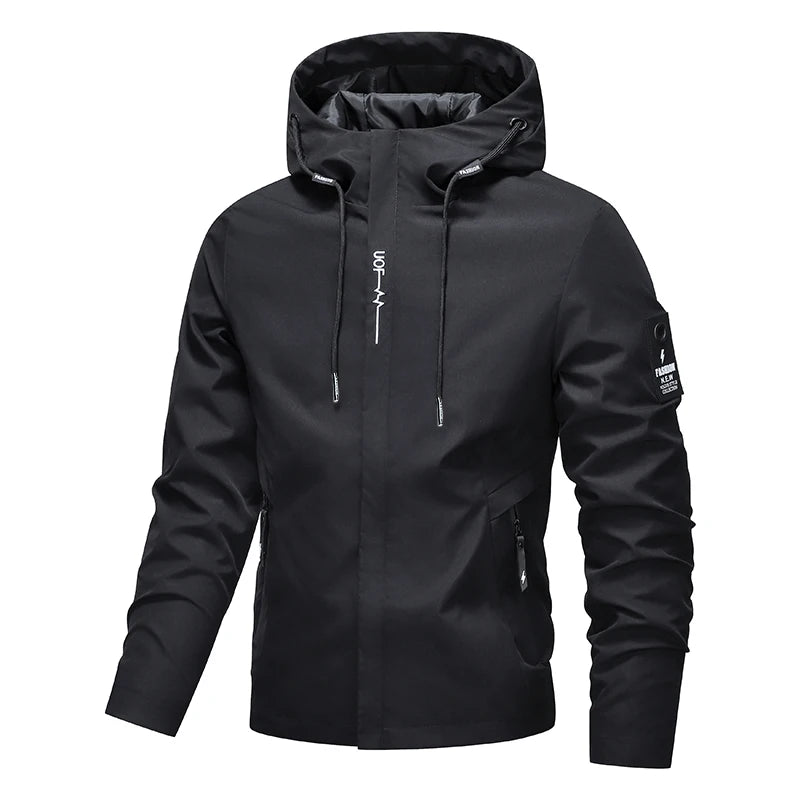 High-quality men's fashionable, stylish, versatile, trendy and casual spring and autumn jacket hooded jacket