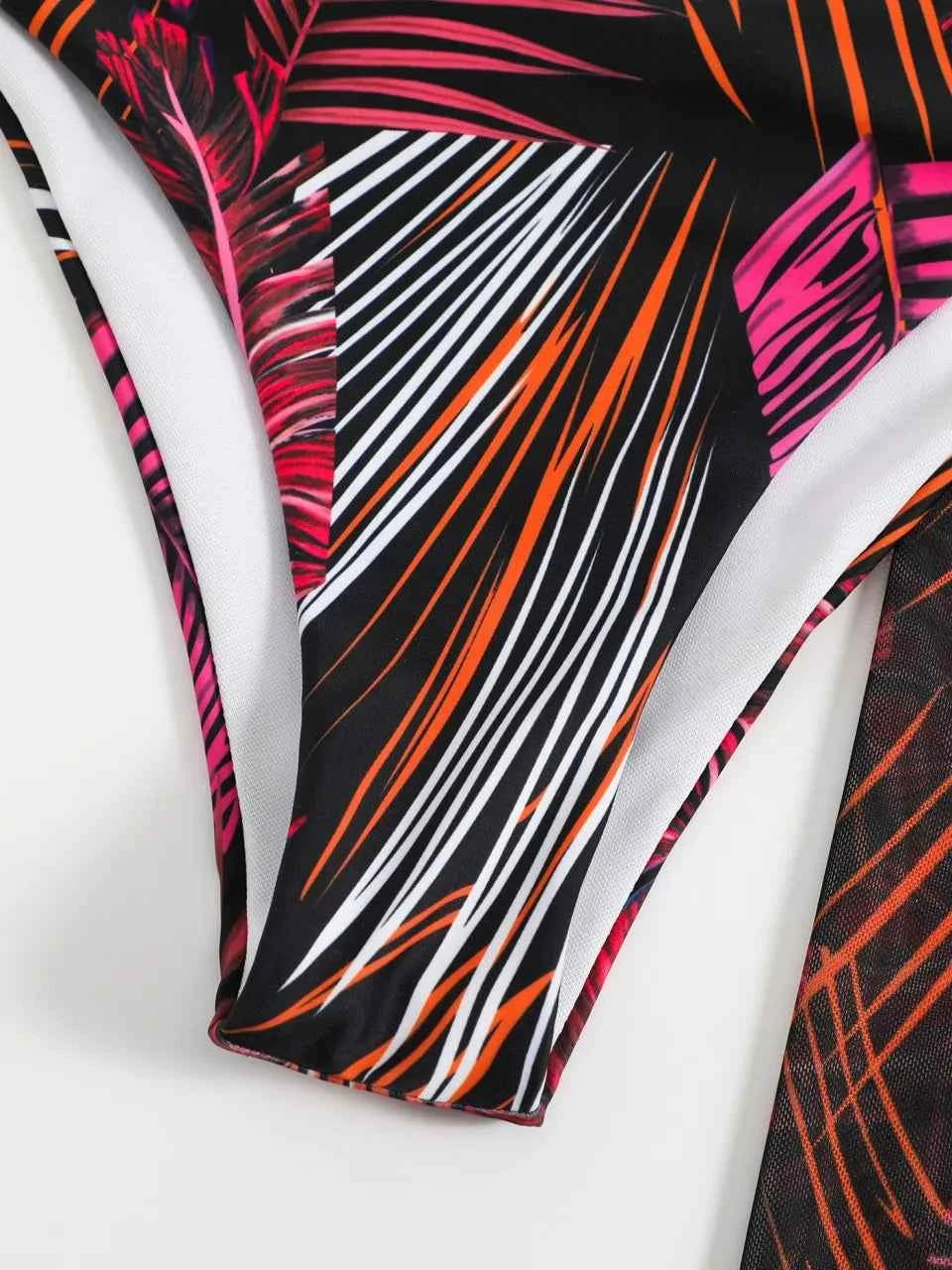 3 Pieces Print Cross Bikini 2025 Women Sexy Halter Swimsuit & Cover Up Beach Dress Swimwear Bathers Bathing Swimming Suit Summer
