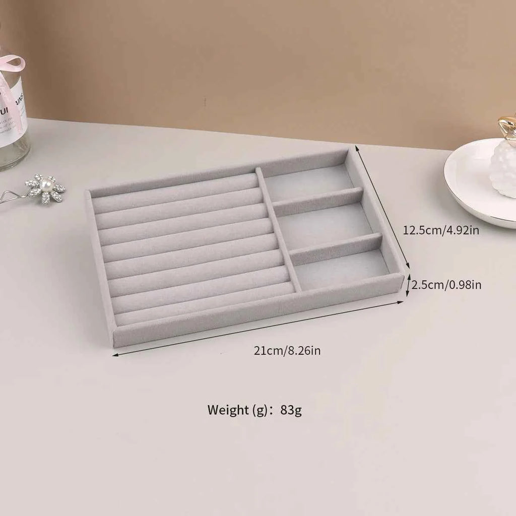 Velvet Jewelry Display Stackable Exquisite Jewellery Holder Portable Ring Earrings Necklace Organizer Box organizator de boys
