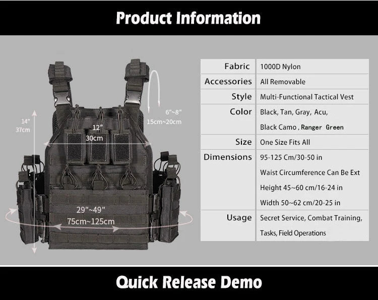 Outdoor Quick Dismantling Tactical Vest Outdoor Equipment 6094 Tactical Vest CS Training Equipment