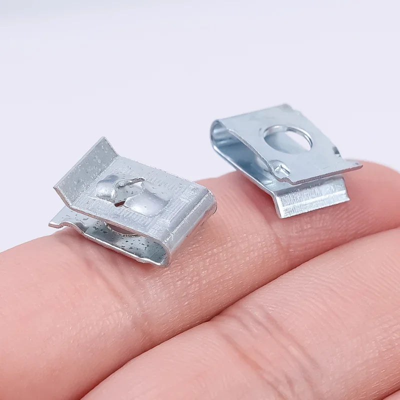 Auto Self-tapping Screw Clips U-clamp with Threaded Nut Clips Auto Fender Fastener Clips for Auto Motorcycle Scooter Parts