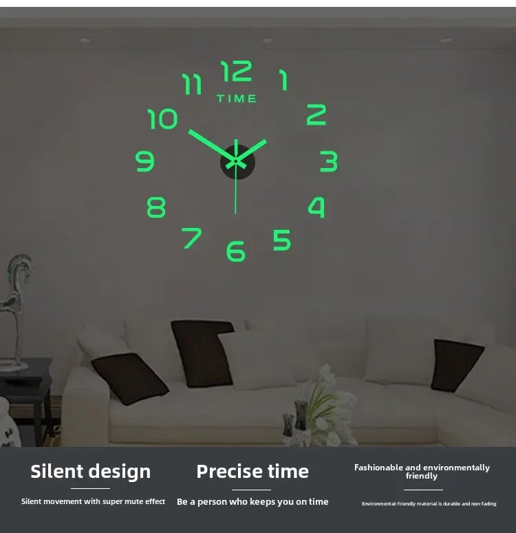 Clock Wall Art Home Decor Items Bedroom Decor Aesthetic Wall Clock in the Dark Noiseless Living Room Diy Clocks Wall Decoration