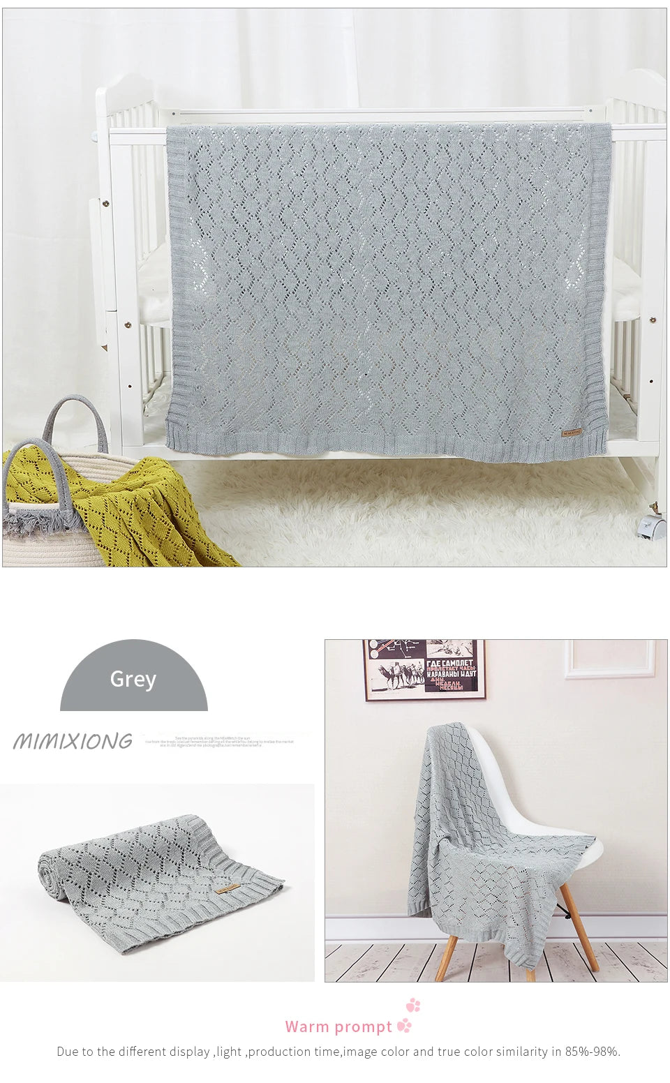 Baby Blanket Super Soft knitted Newborn Stroller Bed Sleeping Cover Toddler Infant Bedding Muslin Swaddle Wrapper 100*80CM Plaid