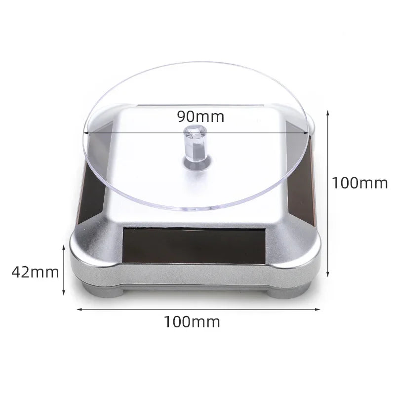 Solar Showcase 360 Automatic Rotating Turntable Jewelry Organizer Jade Ware Necklace Bracelet Watch Phone Display Stand