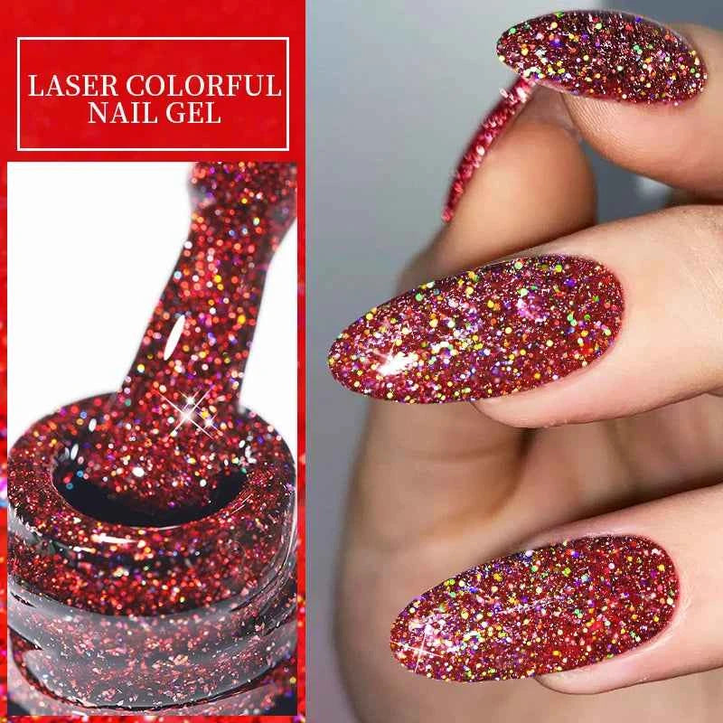 LILYCUTE 7ml Colorful Glitter Gel Nail Polish Spring Color Sparkling Sequins Soak Off UV LED Varnish Nail Art Decoration