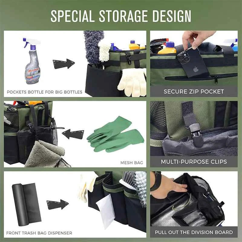 Oxford Cloth Cleaning Caddy Bag For Tools And Supplies