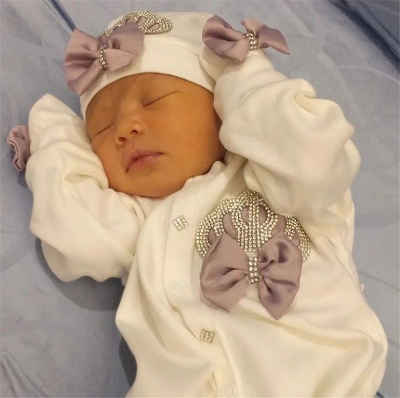 5pcs Newborn Baby Nursery Kids Outfit Clothing Cotton Infant Care Wrapped Baby Products Pants Mittens Receiving Blanket