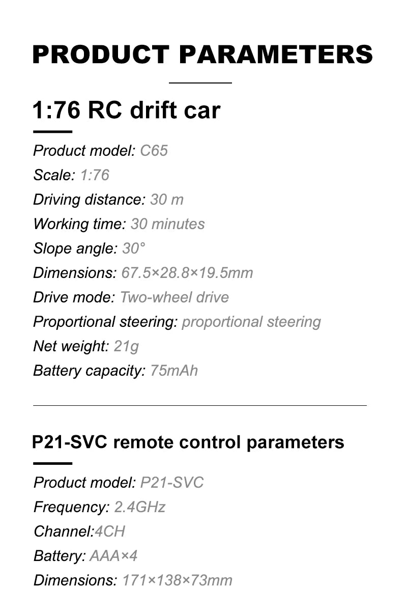 Turbo Racing 1:76 C65 Limited Edition Drift RC Car With Gyro Radio Full Proportional Remote Control Toys RTR Desktop Toys