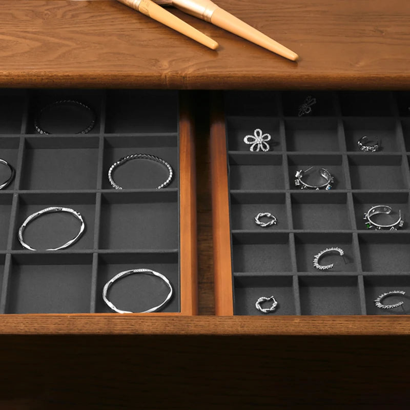 Oirlv Gray Wooden Jewelry Tray  Jewelry Display Viewing Plate Ring Pendant Bracelet Storage Plate Display Tray Jewelry Organizer