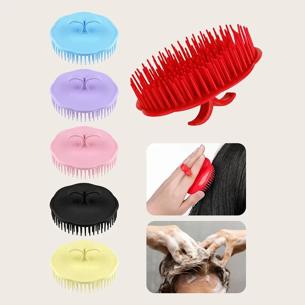 1pcs Black Hair Comb Scalp Massagers Round Comb Women Men Shower Brush Hair Scalp Shower Wash Clean Hair Tool Brush