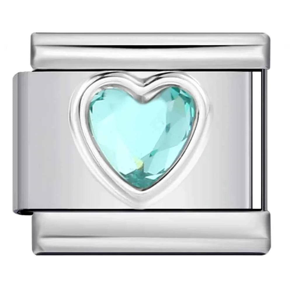 New Arrivals Y2K Classic Blue Loving Heart Demon's Eye Starry Sky Italian Link Fit 9mm Stainless Steel Charm Bracelet DIY Making