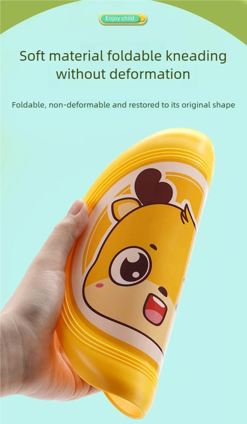 Kids Soft Rubber Frisbee Cartoon Flying Disc Safe Outdoor Sport Toy Parent-Child Game for Boys Girls Beach Backyard Family Play