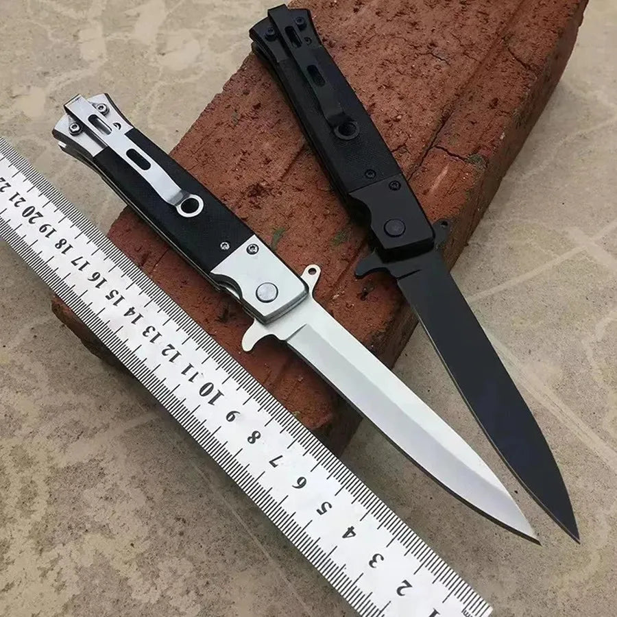 Portable sharp folding knife for outdoor use, stainless steel high-hardness tactical knife for the wild, self-defense knife