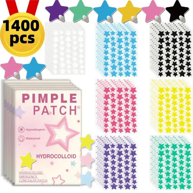 Star-Shaped Colorful Pimple Patches – 1400 Invisible Dots