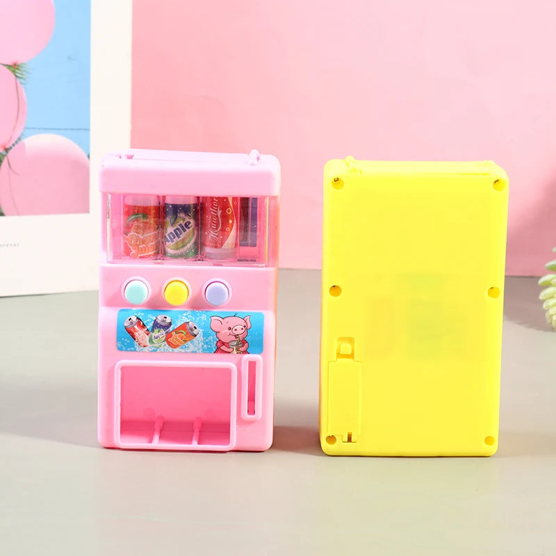 Kids Simulation Self-service Vending Machine with Mini Coins Drinks Play Toys