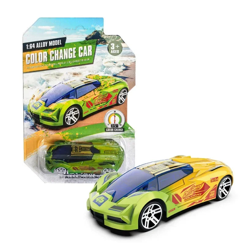 1:64 Temperature Sensitive Color Changing Magic Car Inertia Pull Back Alloy Racing Cars Crash-Resistant Toys Boy Birthday Gift
