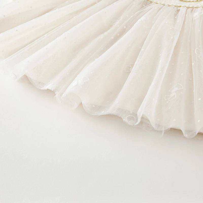 Dave Bella Girl's Dress Children's Autumn Winter Princess Dress Charm Sweet Classy Gentle Fashion Mesh Party DB4237805
