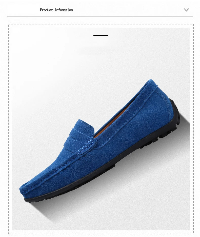 Men Casual Shoes Fashion Suede Leather Men Loafers High Quality Moccasins Slip On Men's Flats Lightweight Driving Shoes 38-47