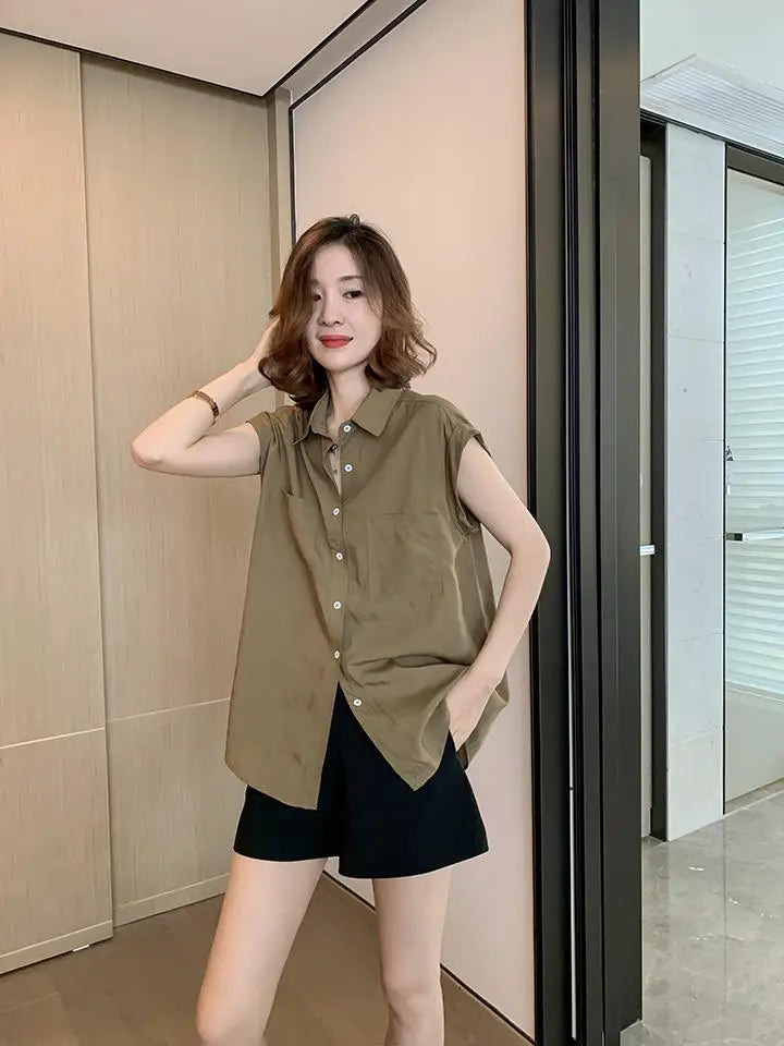 Korean Style Particular Beautiful  Blouses  Tops for Woman Youth Short Sleeve Floral Fashion Sexy Tunic Black Satin Shirt Woman